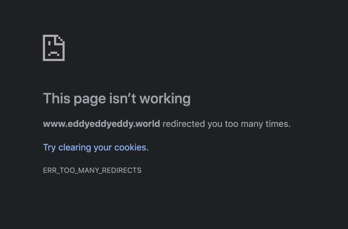 error too many redirects